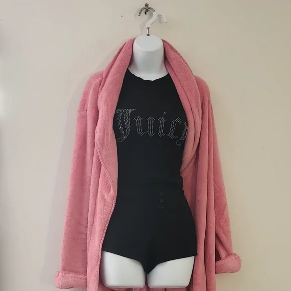 Anne Lewin New York Plush Fleece Bathrobe with Belt Size: L Color: Pink - Picture 11 of 13